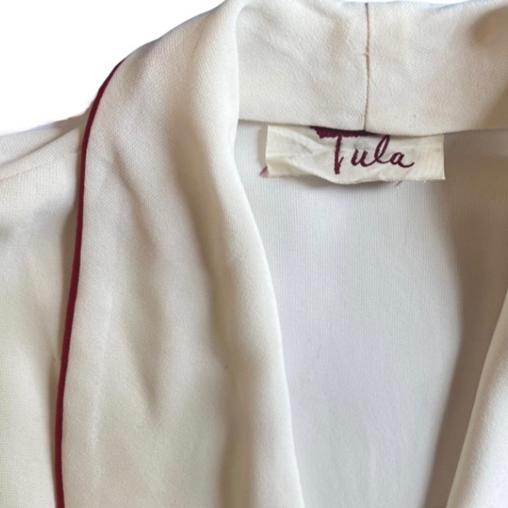 SOLD 1940s Robe Gown Vintage Bridal Wedding Night Luxurious Crepe Lingerie Tula - Picture 9 of 10